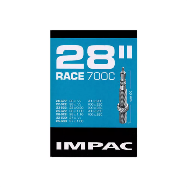 Chambre à air Impac (par Schwalbe) SV28 Race, 28x1 ETRTO 20 28-622 630, Valve : French 60mm
