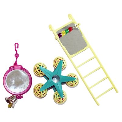 Happy pet bird toy mp spiegel ladder carousel