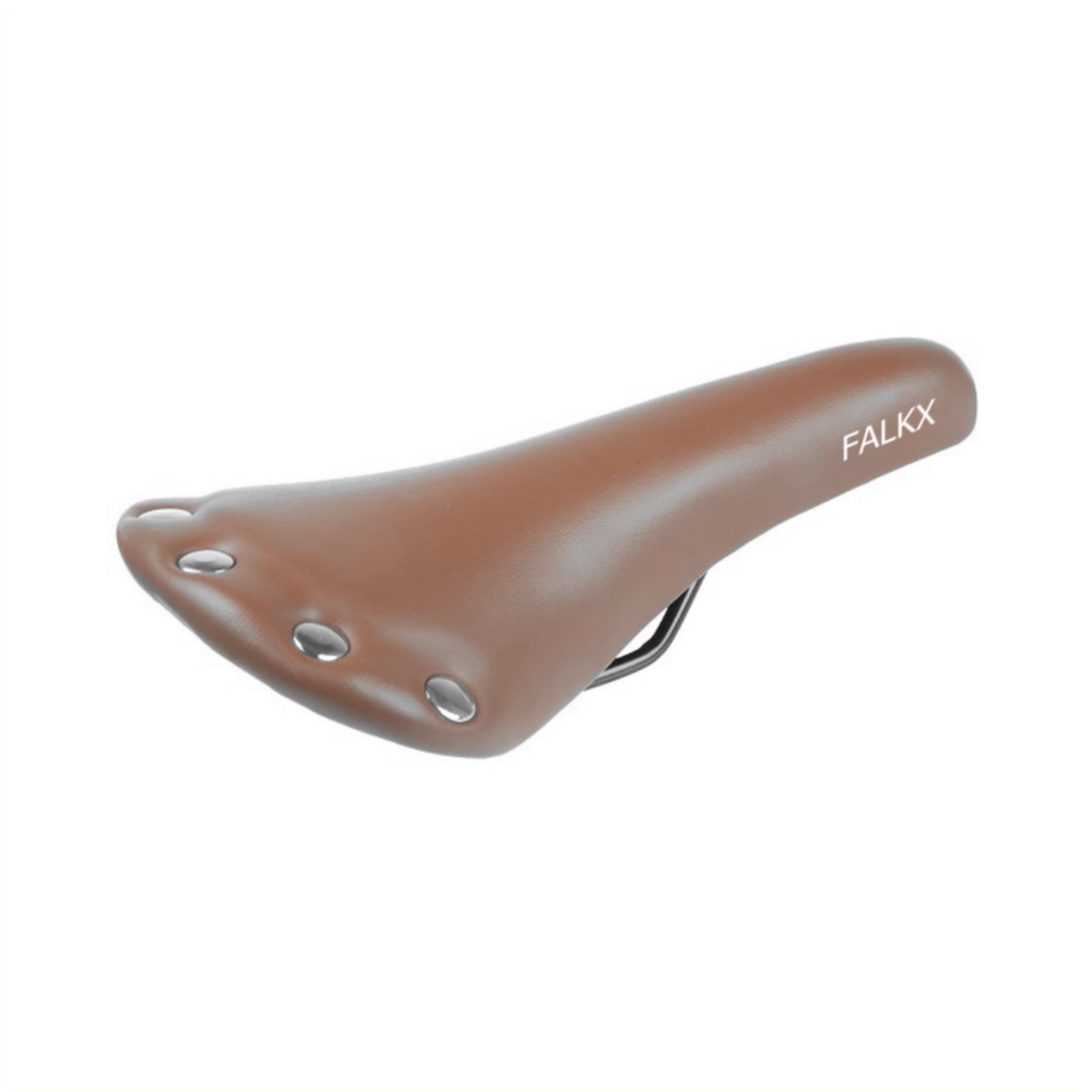 FALKX Selle marron. faux cuir. 275 x 140 mm, (emballage d'atelier) avec sangle de selle