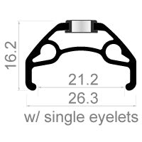 Velg Rodi Blackrock 21 schijf 28 29 622 x 21C aluminium 36 gaats 14G - zwart