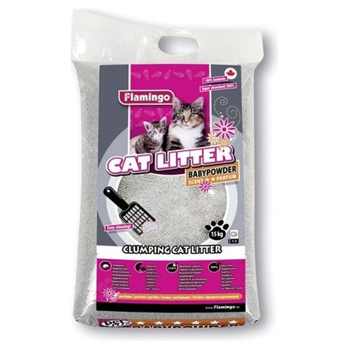 Flamingo Cat Litter with baby powder scent