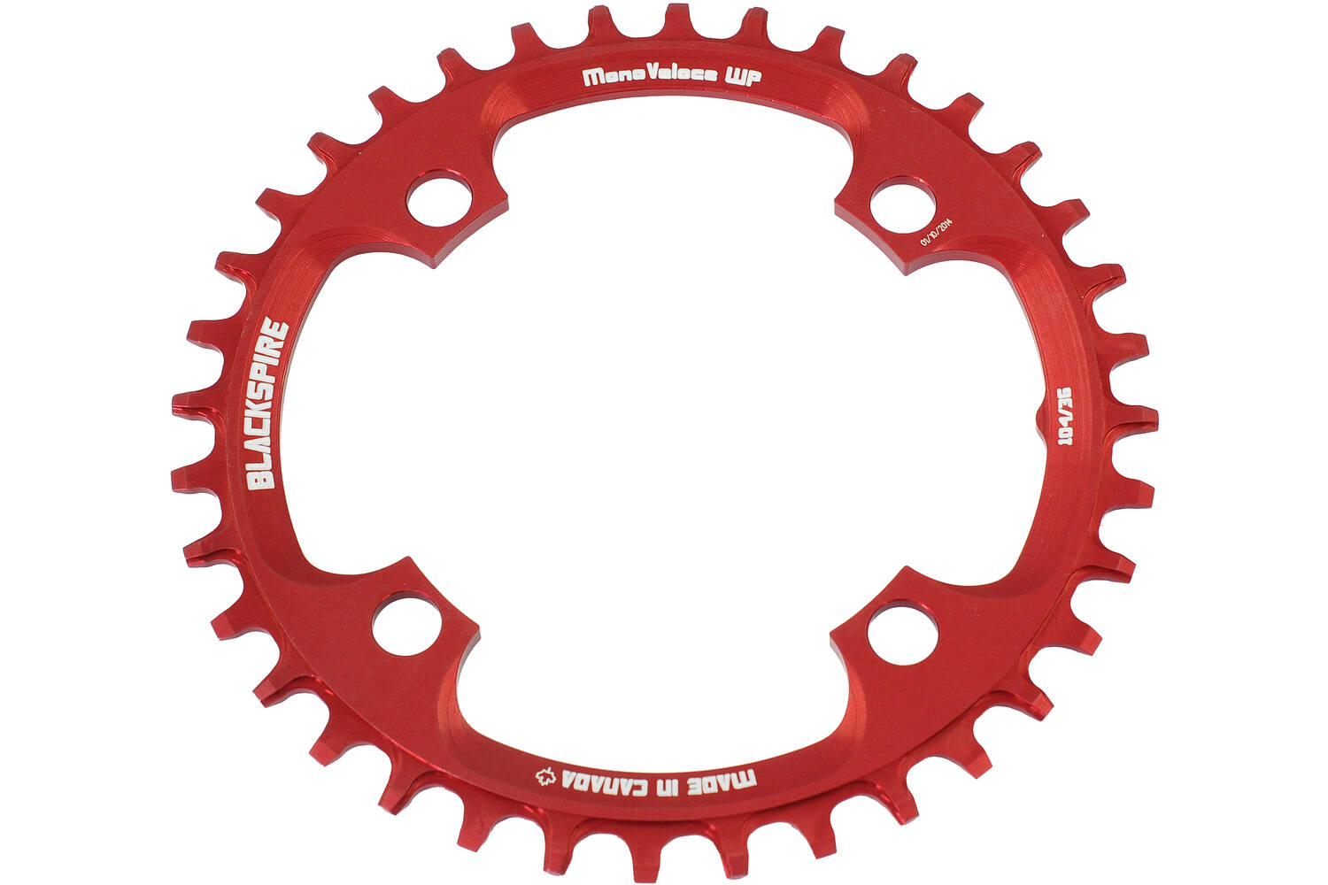 Blackspire - kettingblad snaggletooth 104 36 rood