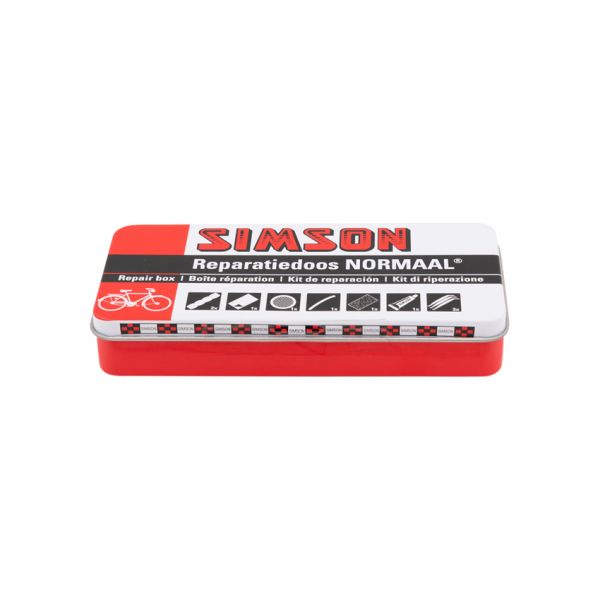 Simson Reparatiedoos Normaal 8 x 6 cm aluminium rood 10-delig