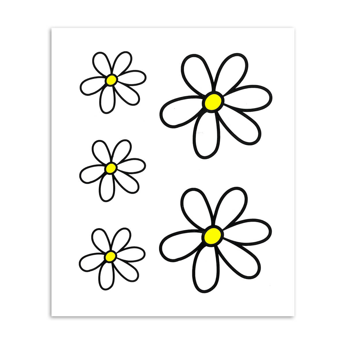 Jeu d'autocollants marguerite ordinaire M