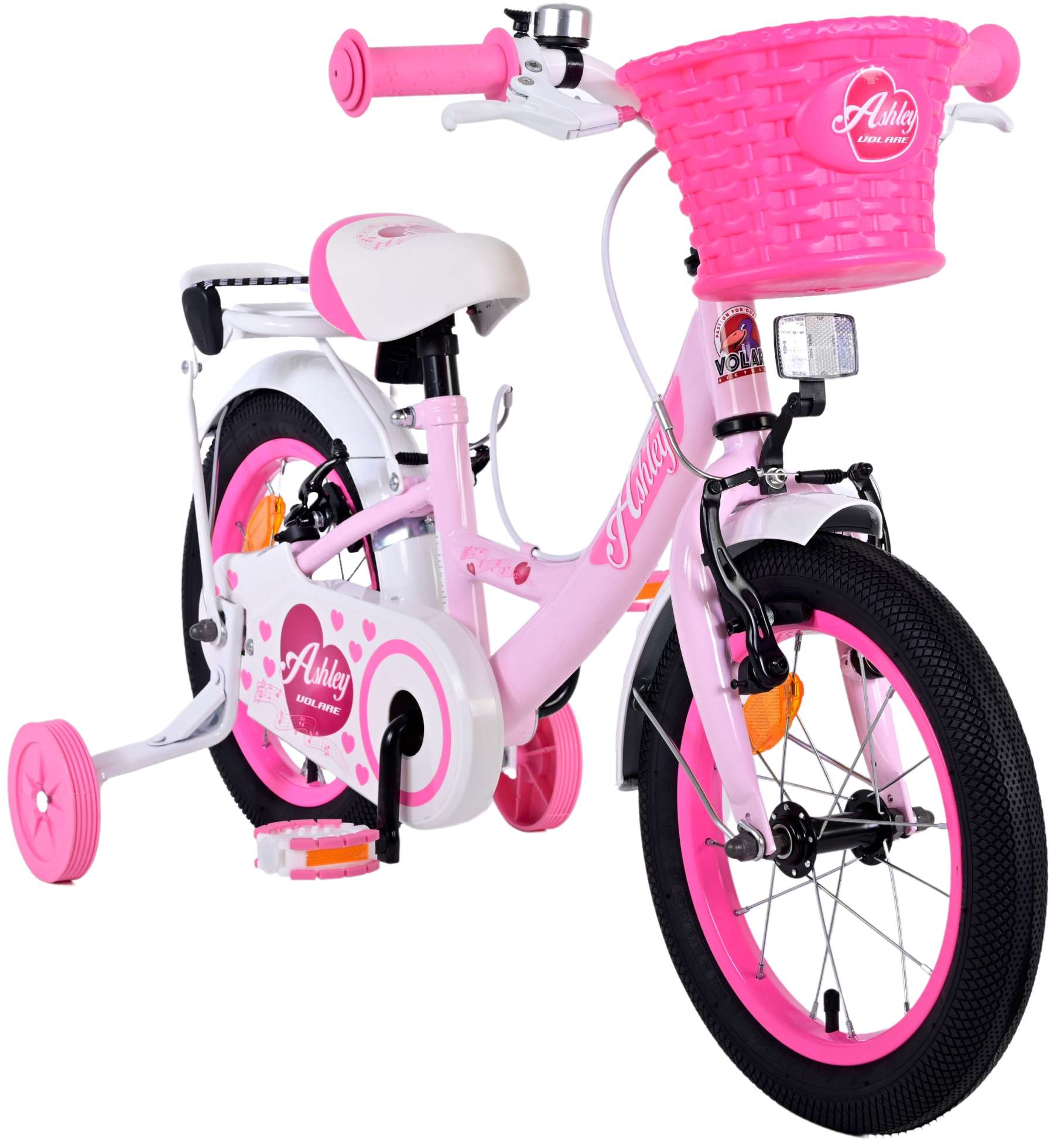 Volare Ashley Kinderfiets - Meisjes - 14 inch - Roze - Twee Handremmen