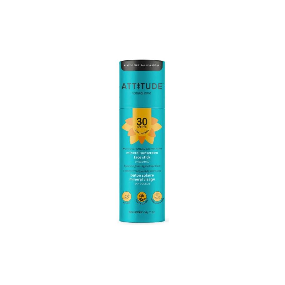 Attitude Zonnebrandstick Baby Kind Gezicht SPF 30 Ongeparfumeerd