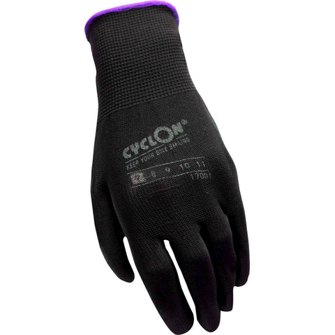 Cyclon gants d'atelier pu-flex étroit violet taille 7 noir