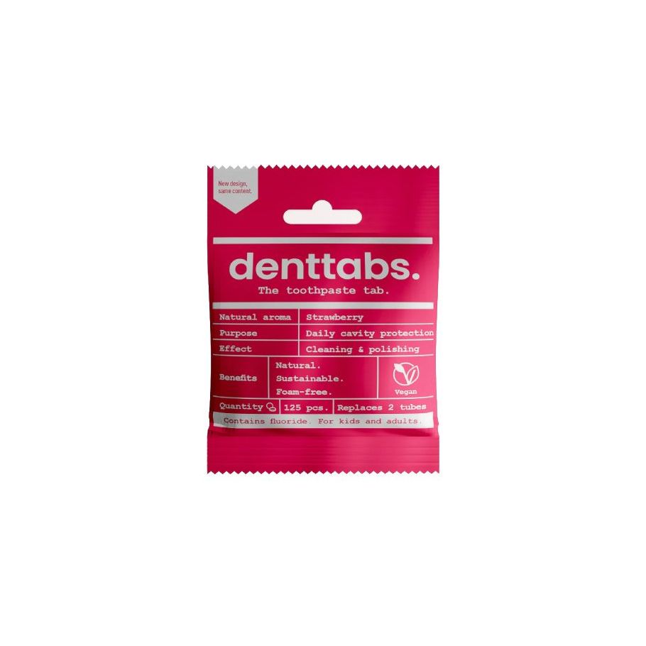 Denttabs Tandpasta Tabletten Met Fluor Aardbei