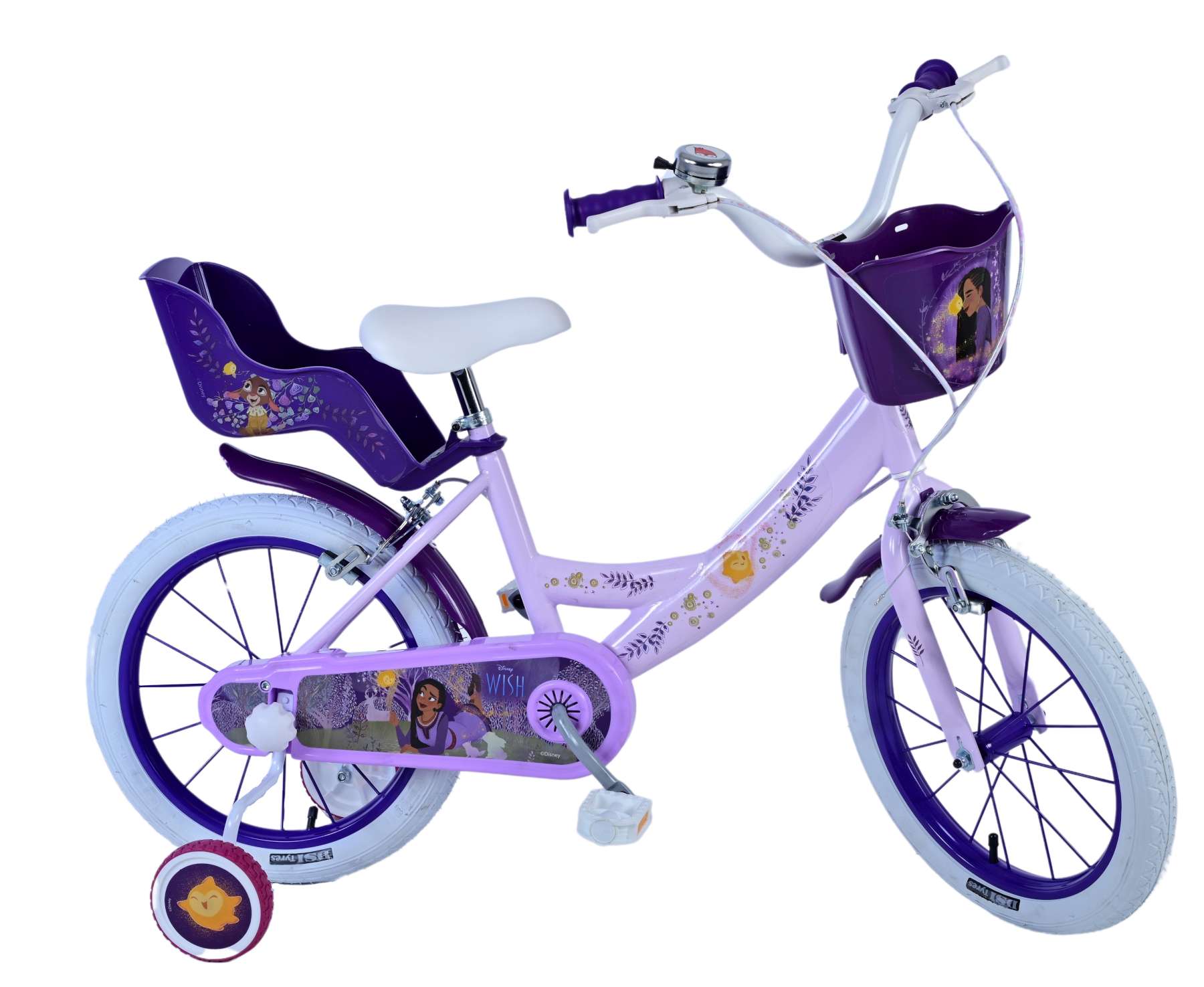 Disney Wish Kinderfiets - Meisjes - 16 inch - Paars - Twee handremmen