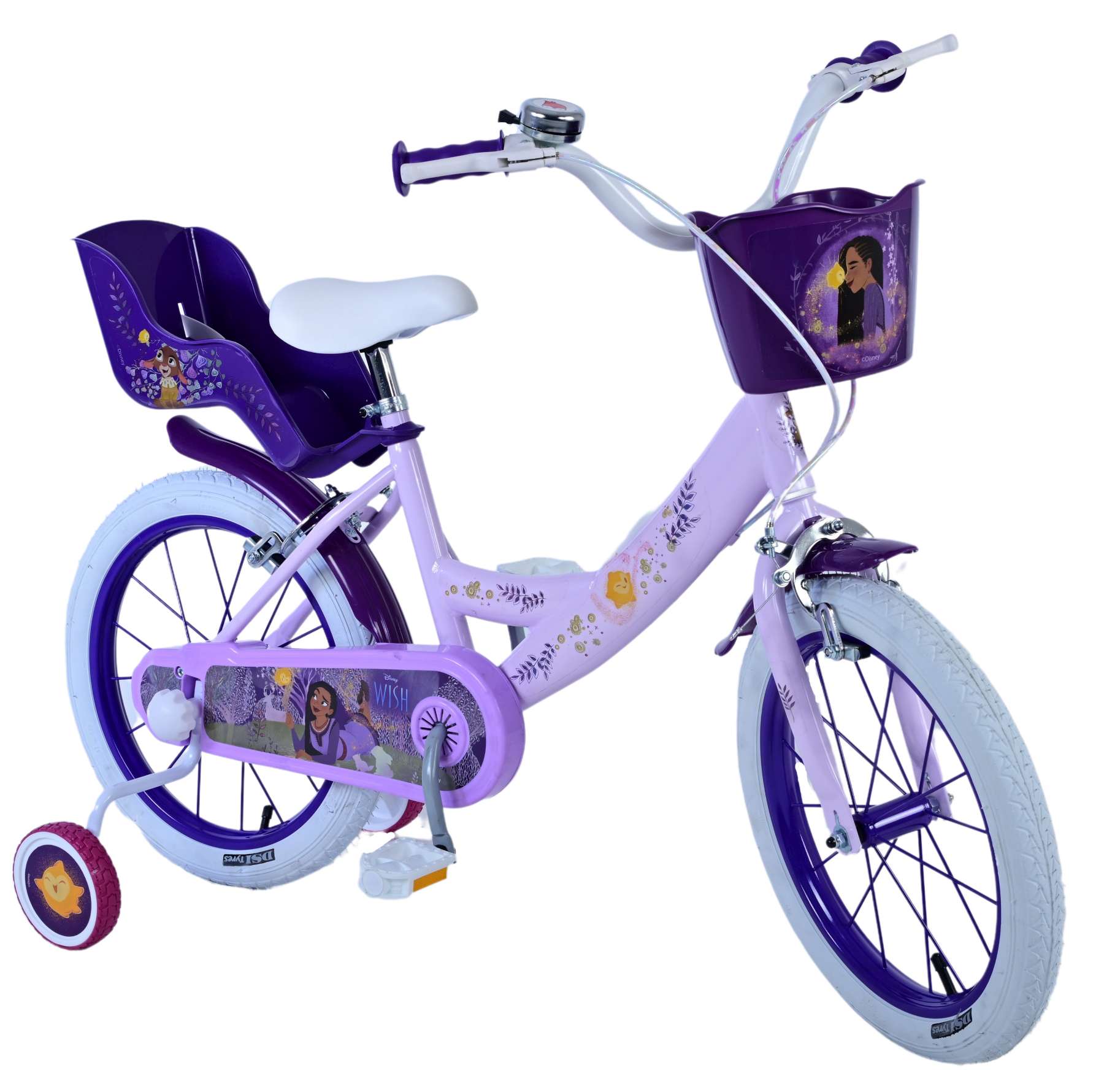 Disney Wish Kinderfiets - Meisjes - 16 inch - Paars - Twee handremmen