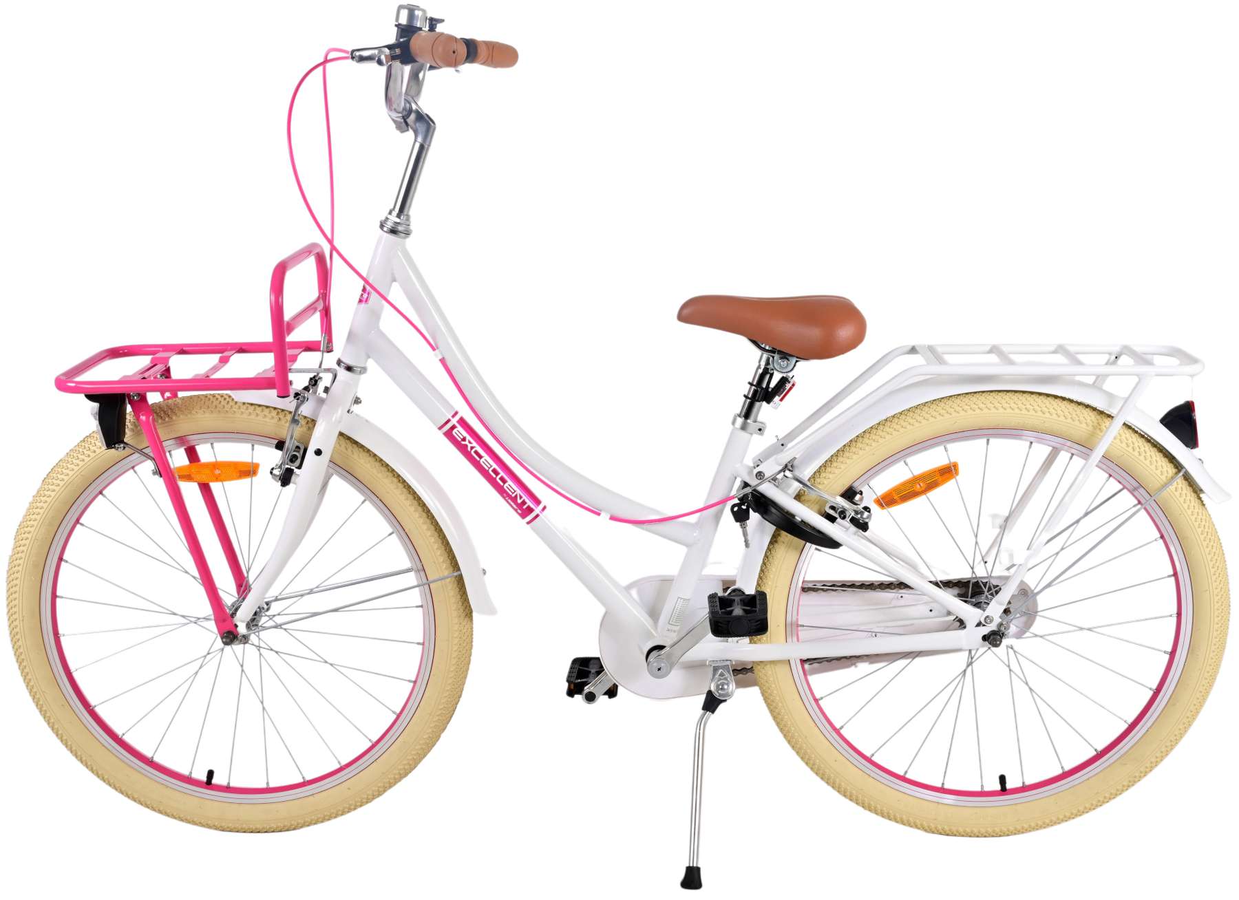 Volare Excellent Kinderfiets - Meisjes - 24 inch - Wit - Twee handremmen