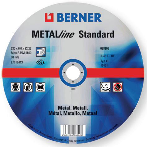 Berner afbraamschijf metalline standaard 125x6x22,2 b