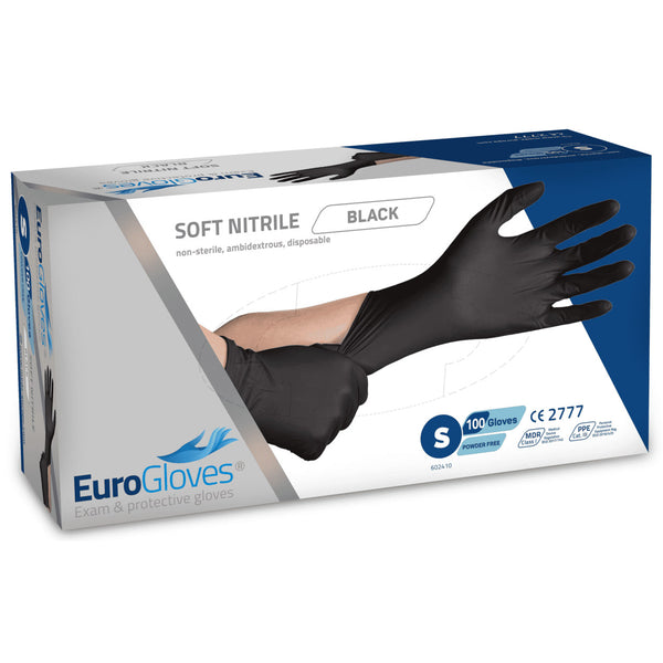 Eurogloves gants nitrile taille S noir (100 pièces)