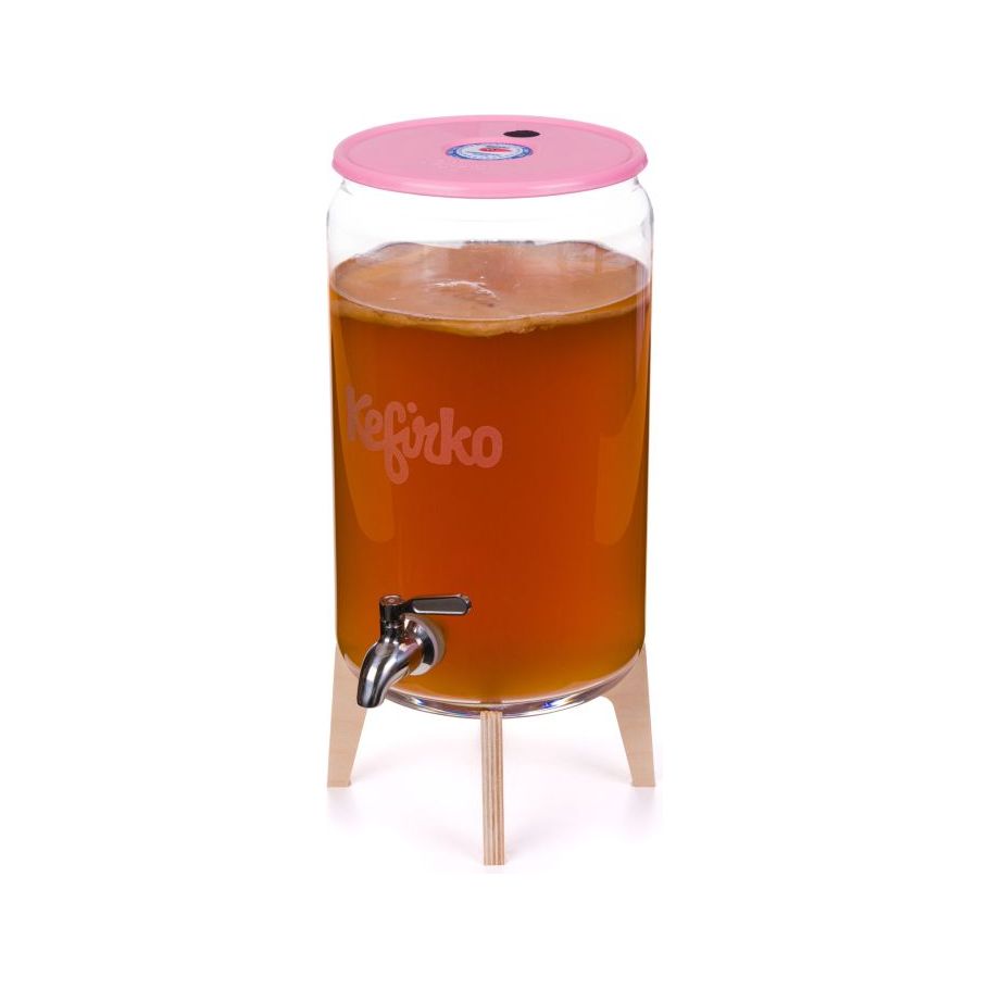 Kefirko Kombucha Glazen pot op statief