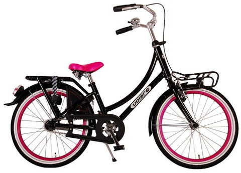 Vélo pour enfants Volare Grandma Classic - Filles - 20 pouces - Noir avec paillettes