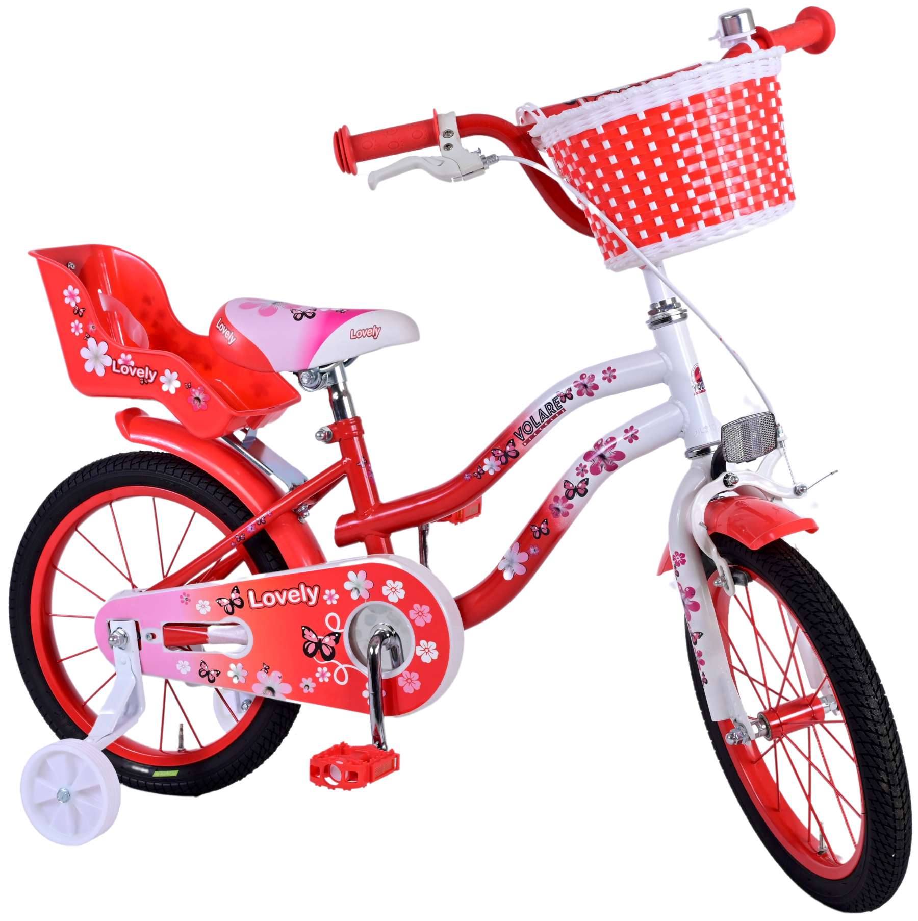 Volare Lovely Kinderfiets - Meisjes - 16 inch - Rood Wit