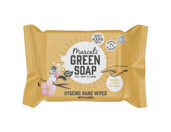 Marcels Green Soap Hand reinigingsdoekjes Vanilla Cherry Blossom
