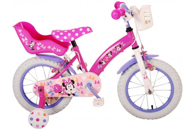 Disney Minnie schattigste ooit! - Kinderfiets - Meisjes - 14 inch - Roze - Twee Handremmen