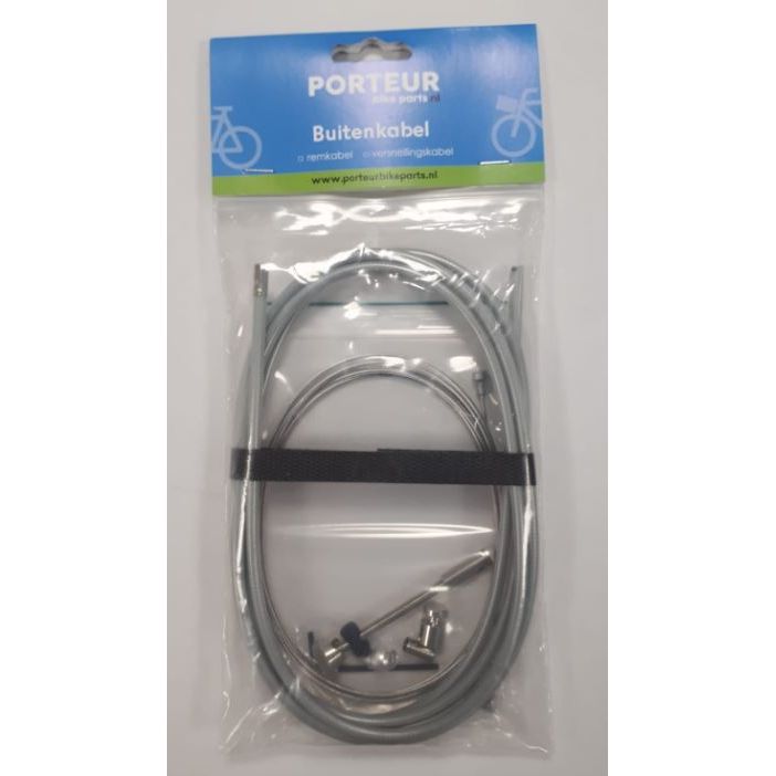 Porteur buitenkabel rem zilver