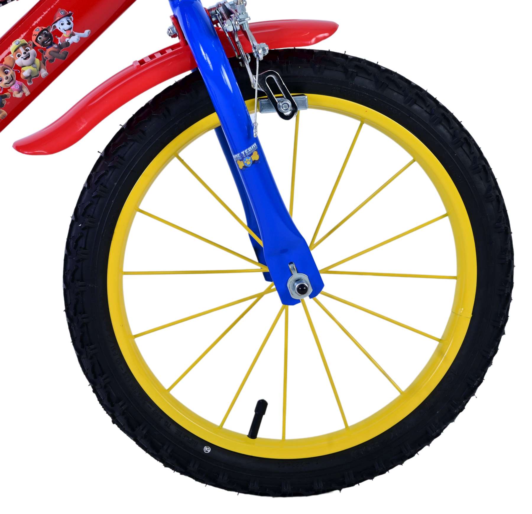Paw patrol kinderfiets - jongens - 16 inch - rood - twee handremmen