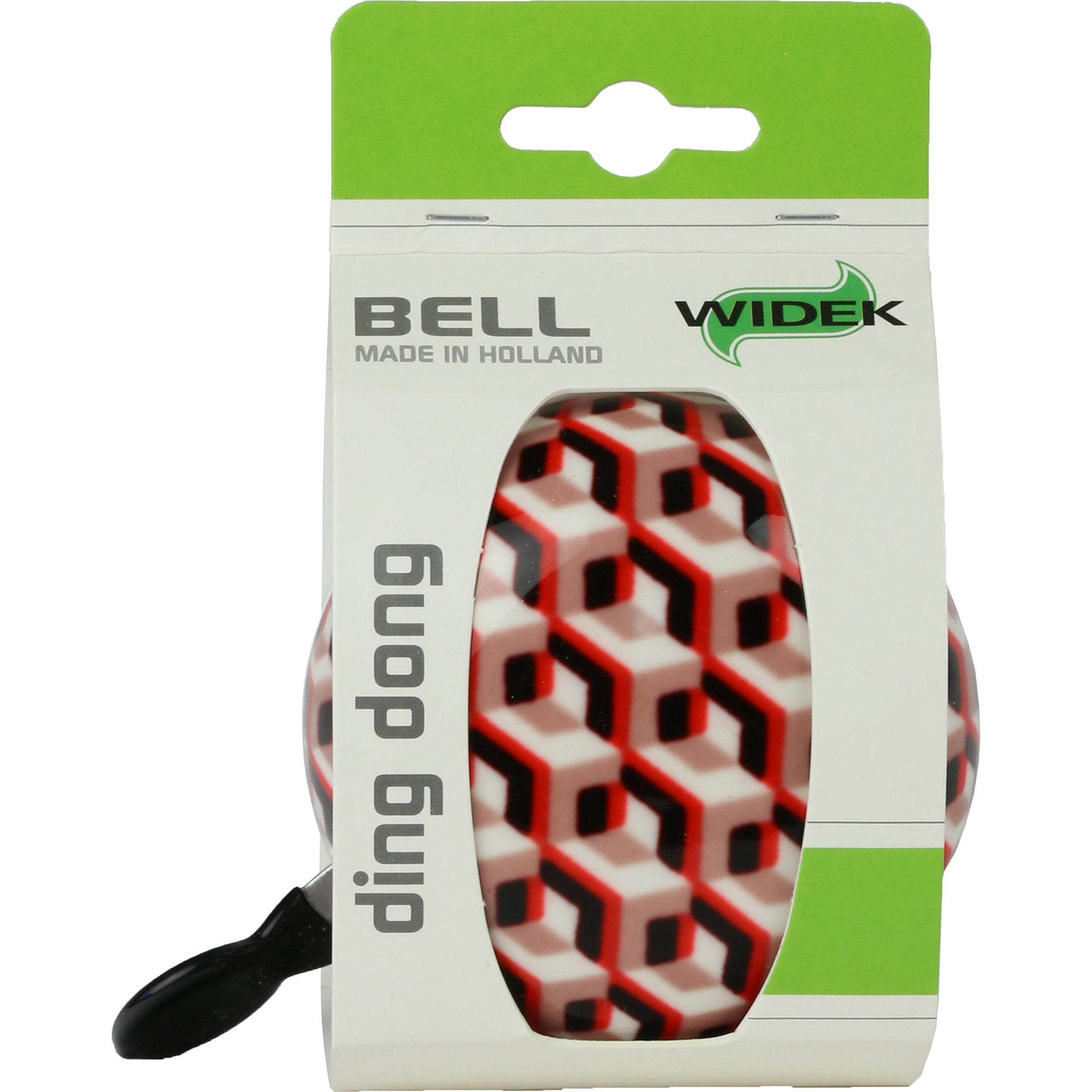 Widek bel ding dong 80mm kunstcollectie mozaïek rood