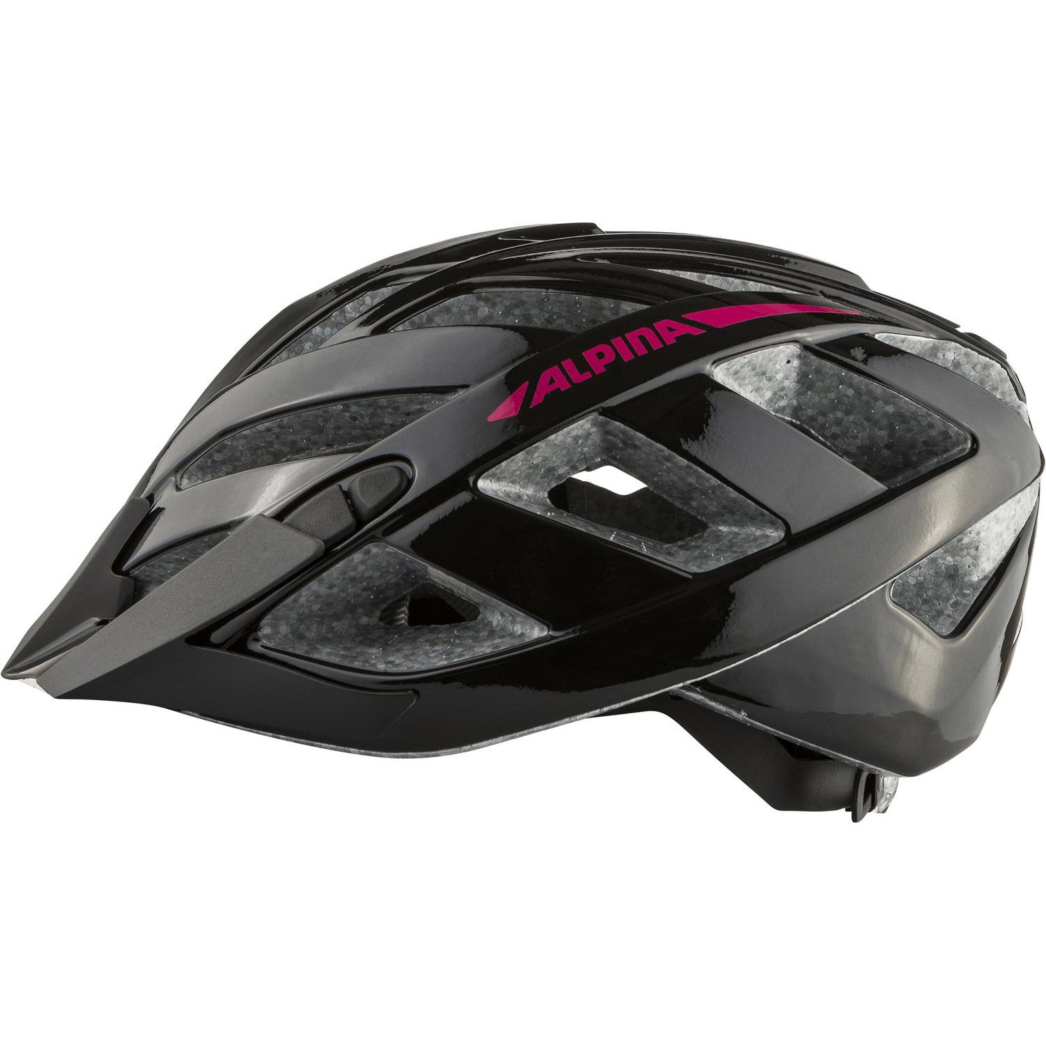 Olympische sportkleding alpina sports tour helm panoma 2.0 56-59 glans zwart roze