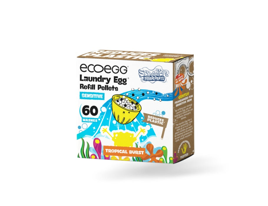 Ecoegg Navulling SpongeBob Tropical Burst Sensitive 60 Wasjes