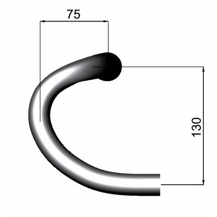 DEDA St.bend Zero-100 taille extérieure 46cm noir