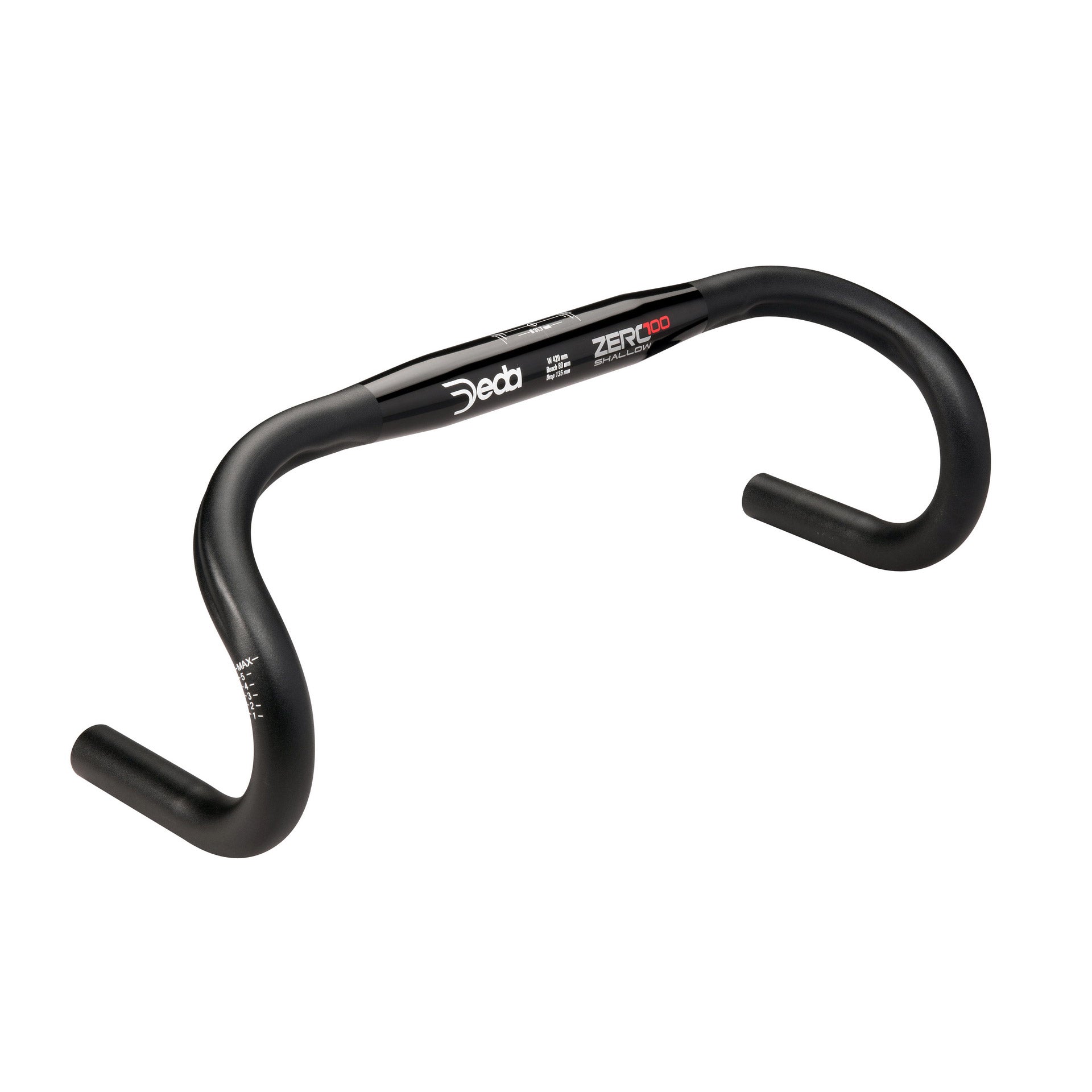 Deda Stuurbocht Zero100 Ondiep 44cm Zwart Aluminium