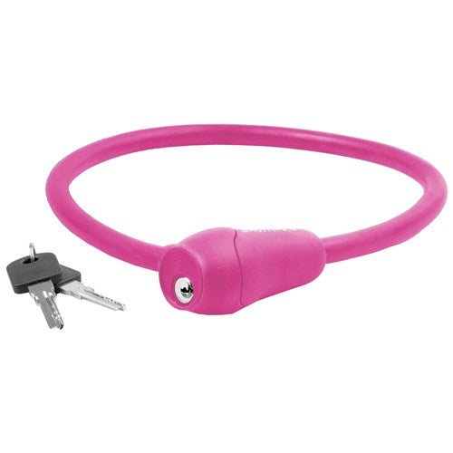 M-wave câble antivol silicone rose 60cm12mm