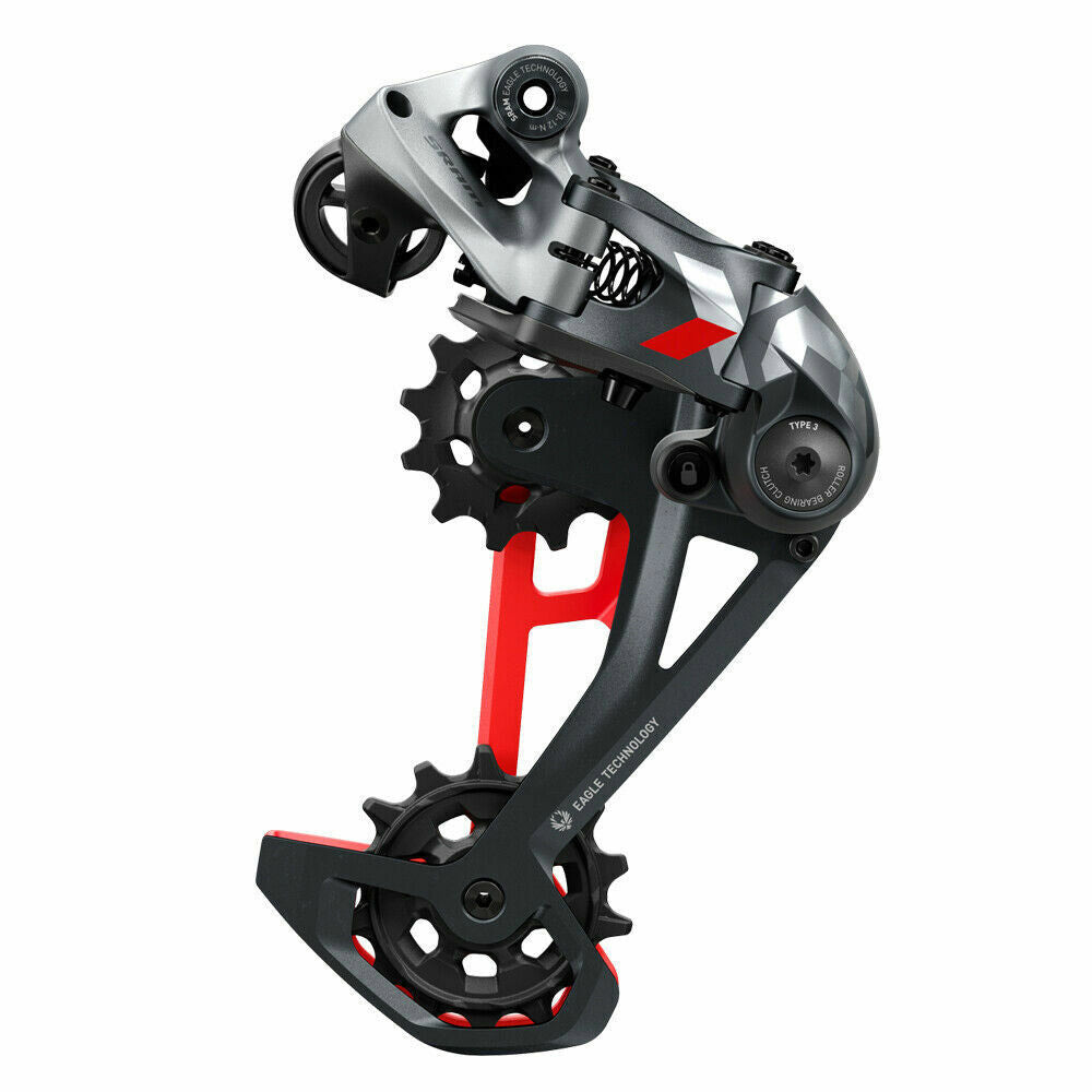 Superior sram achterderailleur x01 eagle 12v 52t rood grijs