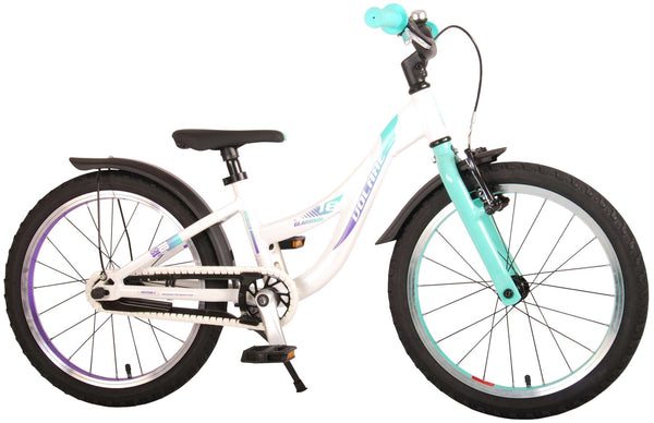 Volare Glamour Kinderfiets - Meisjes - 18 inch - Wit Mint Groen - Prime Collection