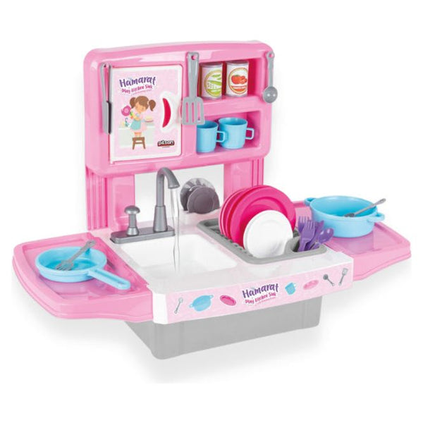 Hamarat speelgoedkeuken met waterkraan roze 39-delig