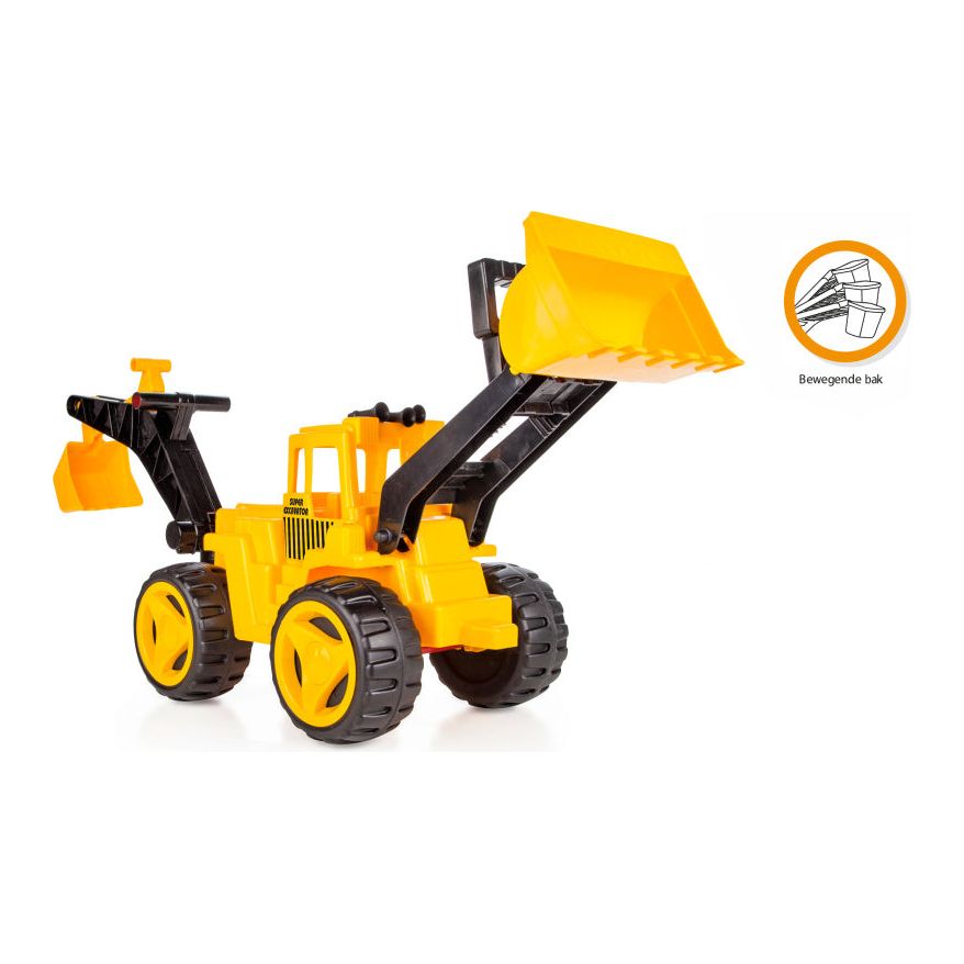 Super speelgoedgraafmachine 42 cm geel zwart