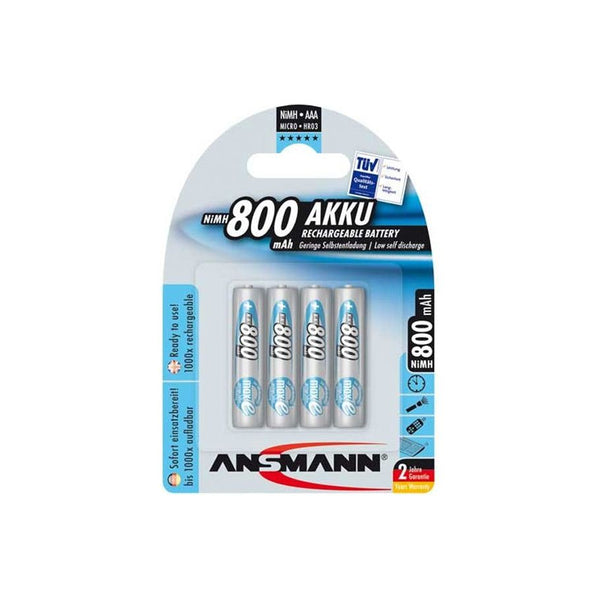 Ansmann Batterijen NiMH Accu Micro AAA 800 mAh 4 stuks