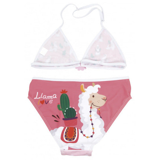 bikini Llama driehoek meisjes polyester roze maat 14 jaar