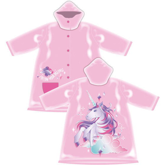 Regenjas Unicorn Meisjes PVC Lichtroze maat 4 Jaar