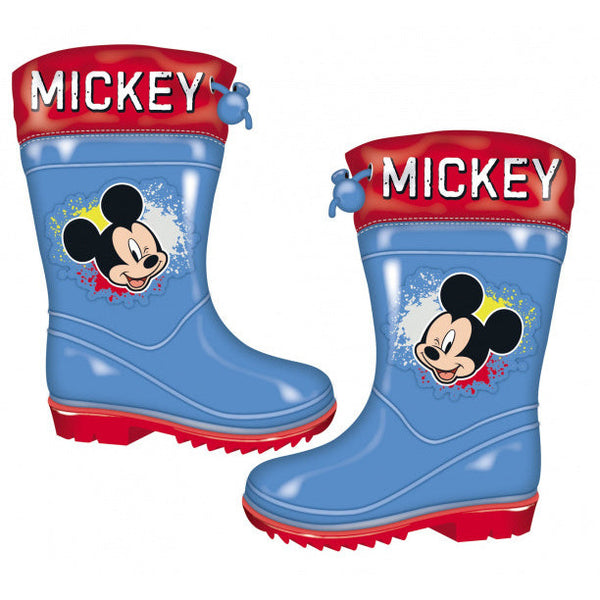 regenlaarzen Mickey Mouse junior PVC blauw rood maat 30