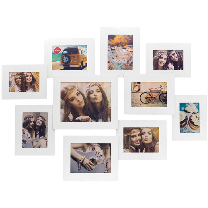 Lucht Fotolijstjes 75 x 99 x 1,5 cm MDF 10 Stuks Wit