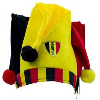 chapeau de clown WC Football acrylique jaune rouge noir taille unique