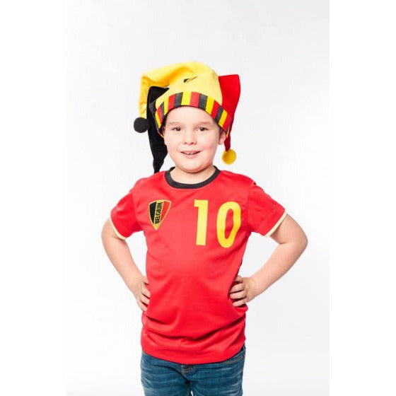 chapeau de clown WC Football acrylique jaune rouge noir taille unique