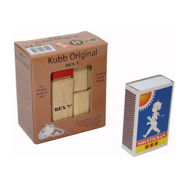 Mini Kubb Original rubberhout in colourbox