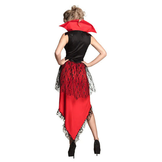Bloodthirsty Queen Halloween Kostuum Dames Rood Zwart maat 44 46