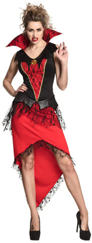 Bloodthirsty Queen Kostuum Dames Rood Zwart maat 36 38