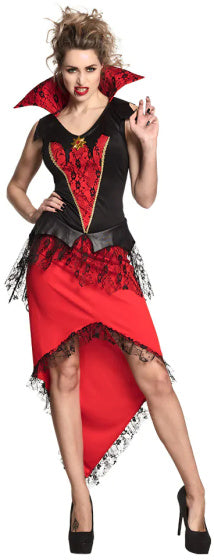 Bloodthirsty Queen Kostuum Dames Rood Zwart maat 44 46