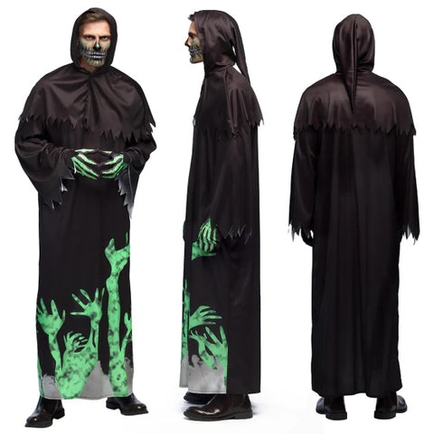 Glowing Reaper Kostuum Heren Zwart Groen maat 50 52