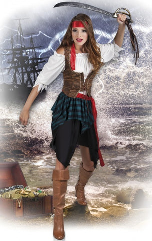 Piraat Storm Kostuum Dames Zwart Wit maat 40 42