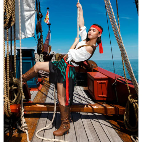 Piraat Storm Kostuum Dames Zwart Wit maat 40 42