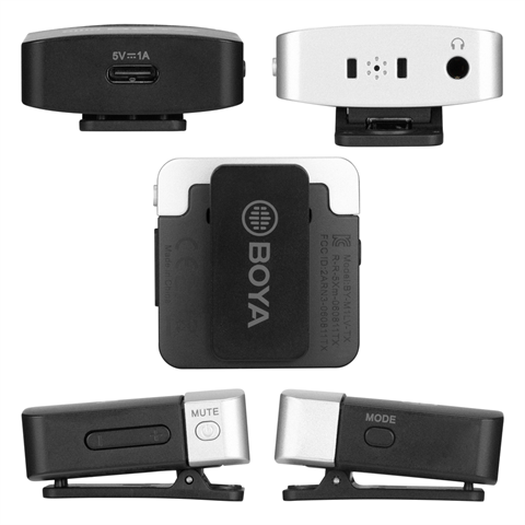 Boya 2,4 GHz Dasspeldmicrofoon Draadloos BY-M1LV-U voor USB-C