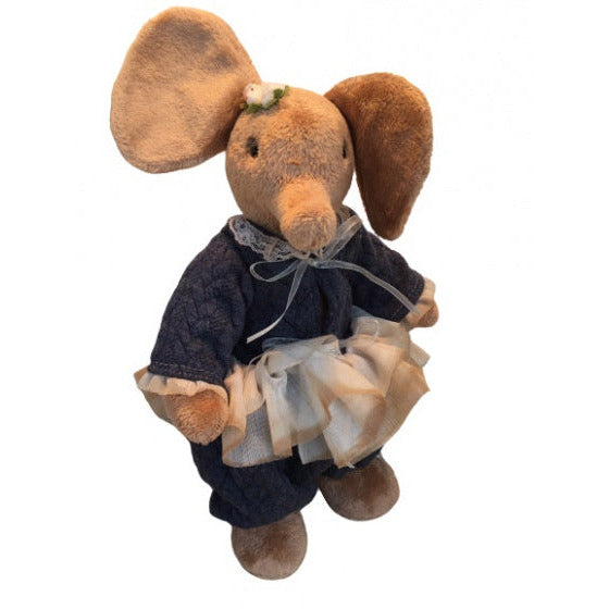 Clemens Firlefant knuffelolifant 30 cm pluche bruin blauw